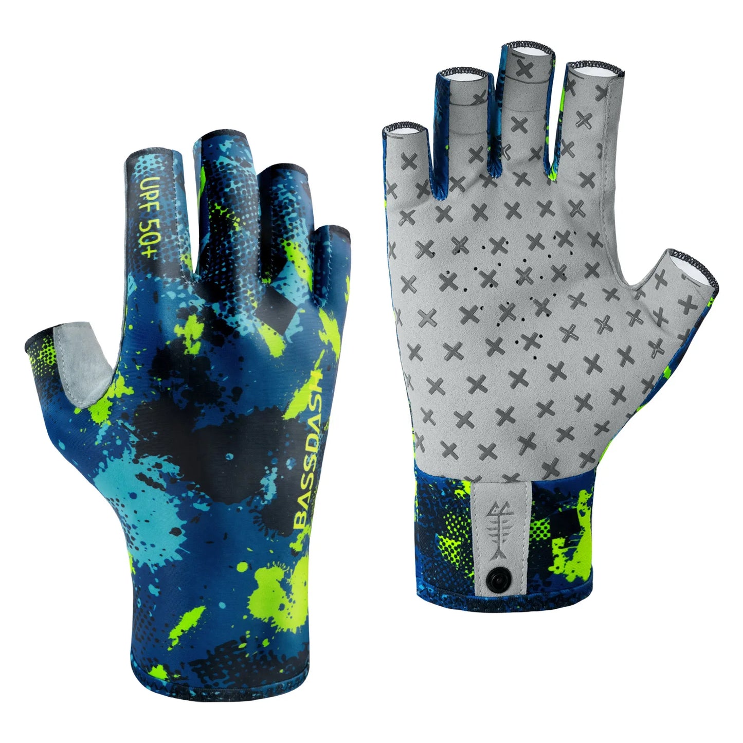 BASSDASH 3/4 Finger UPF 50+ Sun Gloves β Breathable & Anti-Slip