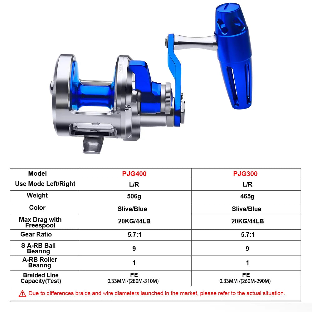 PROBEROS Full Metal Offshore Jigging & Trolling Reel | 20kg Drag | 5.7:1 | PJG300 / PJG400