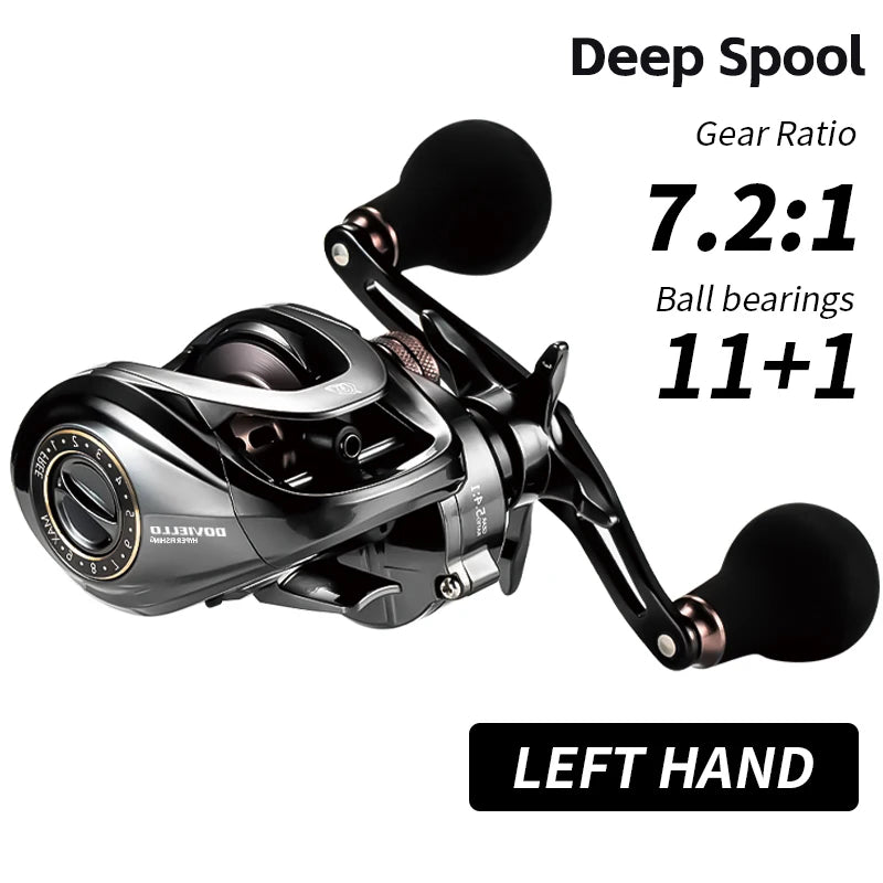SOLOKING HIAW200 Baitcasting Reel β Dual Gear Ratios (5.4 & 7.2), 11+1 Bearings for Sea & Boat Fishing
