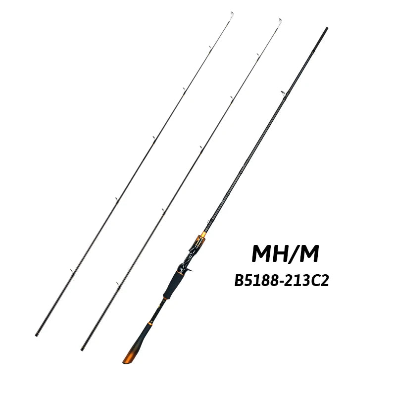 BIUTIFU 2-Tip Spinning & Baitcasting Rod – T1000 Carbon, Fuji Guides (1.8–2.7 m)
