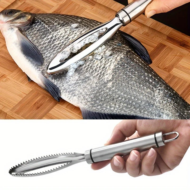 Stainless Steel Fish Scaler | Fish Scale Remover & Cleaning Tool