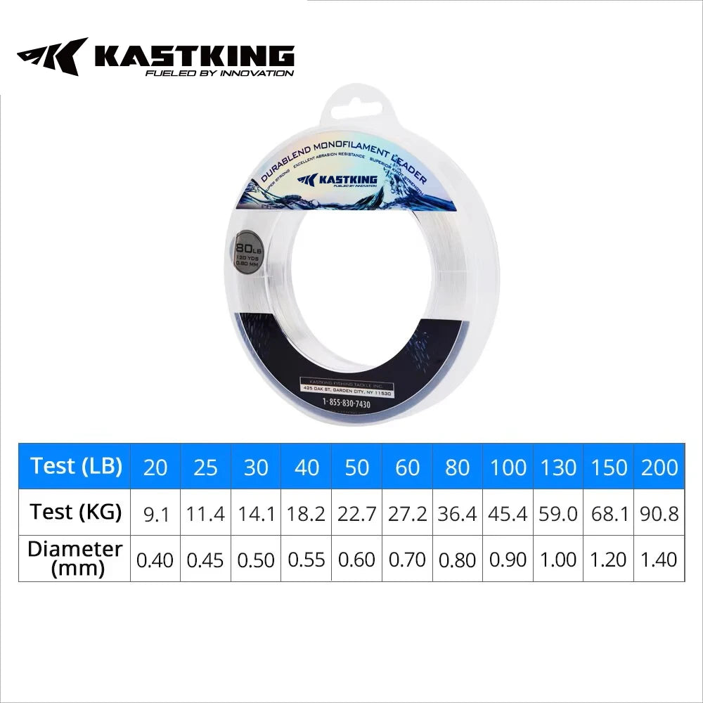 KastKing Fluocarbon Fishing Line | 20–200LB | 110m | Super Strong Nylon | 0.40–1.40mm | Boat & Saltwater Ready