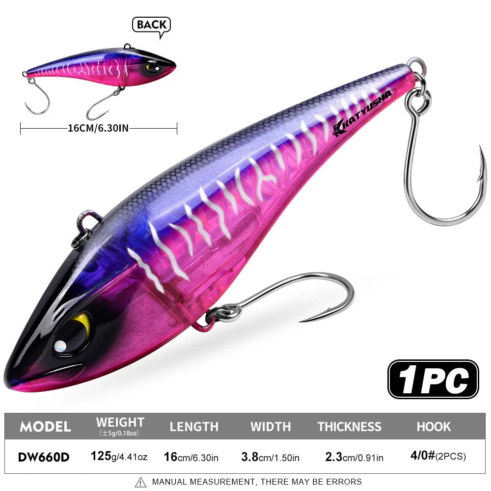 Heavy-Duty Sinking VIB Pencil Lure | 39g / 125g | Long-Cast Offshore Hard Bait