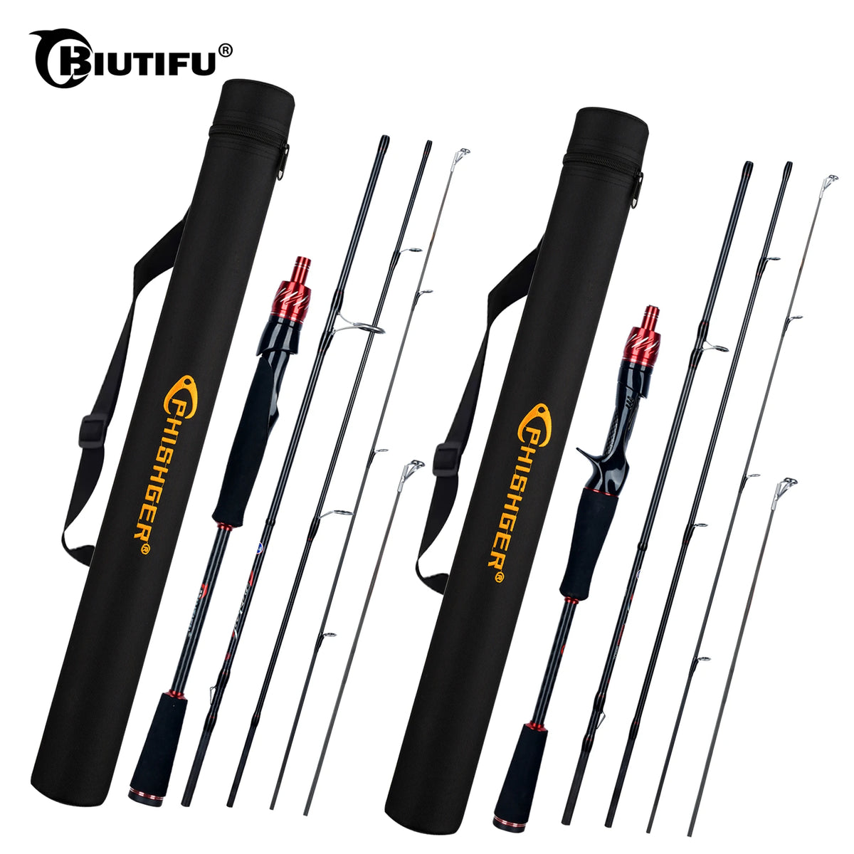 BIUTIFU PHISHGER Traveller Fishing Rod | Fuji Guides | Spinning & Baitcasting | 1.8m–3.0m | Carbon Ultralight Fast Action