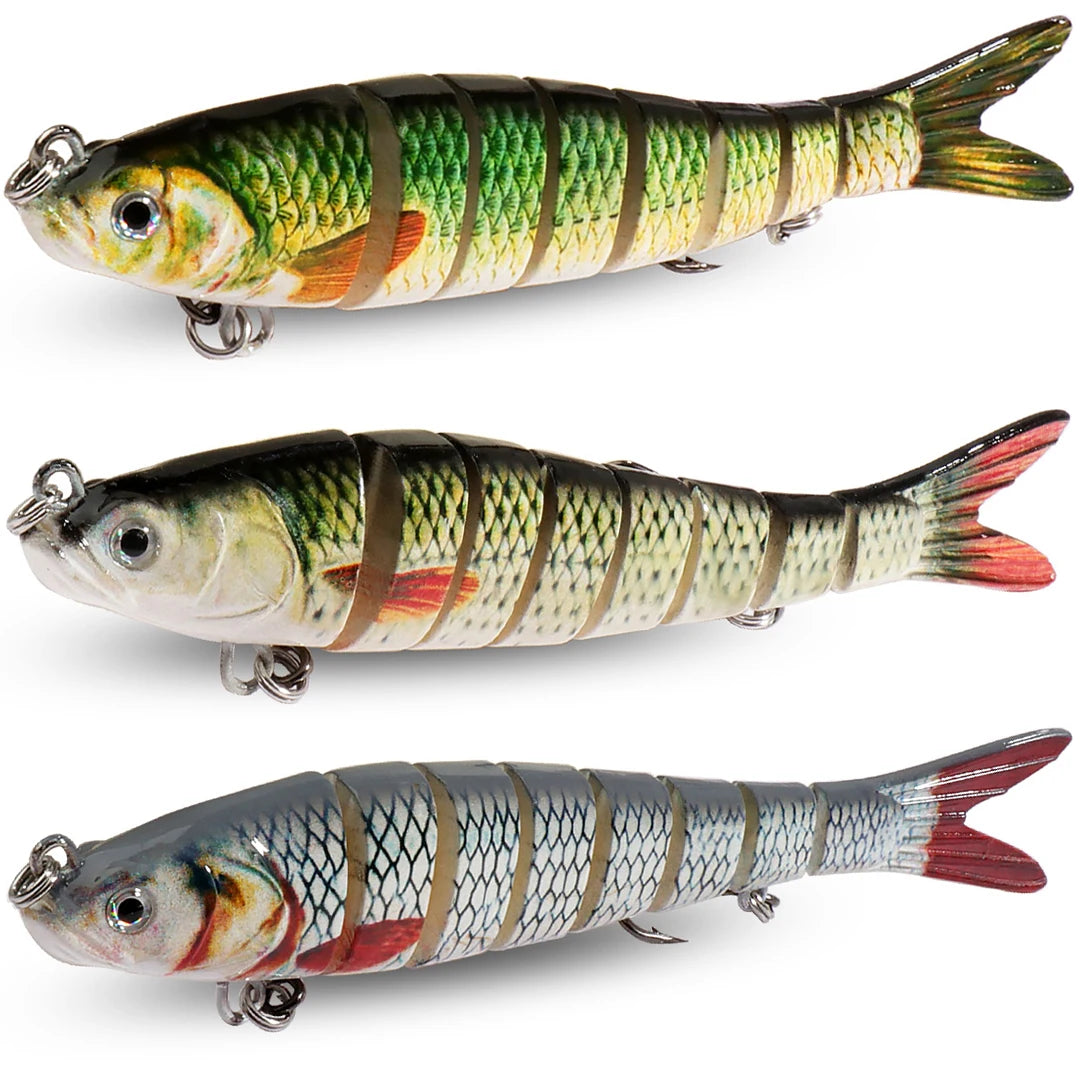 3-Pack Multi-Jointed Swimbaits | 11g / 16g / 27g | Sinking Hard Bait | Bionic Swimming Action | Bass