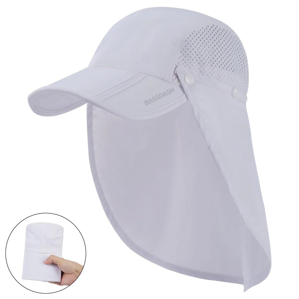 UPF 50+ Foldable Fishing Cap with Removable Neck Flap