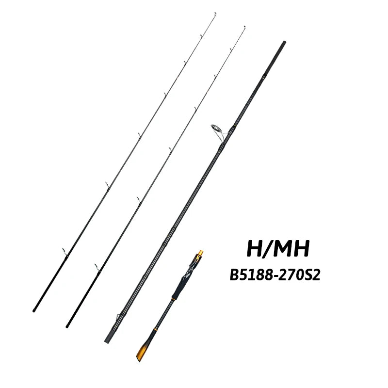 BIUTIFU 2-Tip Spinning & Baitcasting Rod – T1000 Carbon, Fuji Guides (1.8–2.7 m)