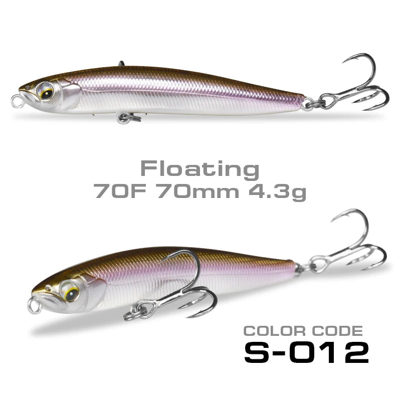 StrikeForce 70mm Stickbait Fishing Lure | 10g Sinking / 4.3g Floating Pencil Lure