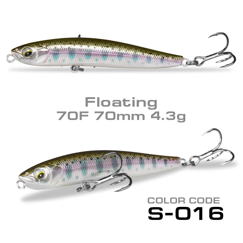 StrikeForce 70mm Stickbait Fishing Lure | 10g Sinking / 4.3g Floating Pencil Lure