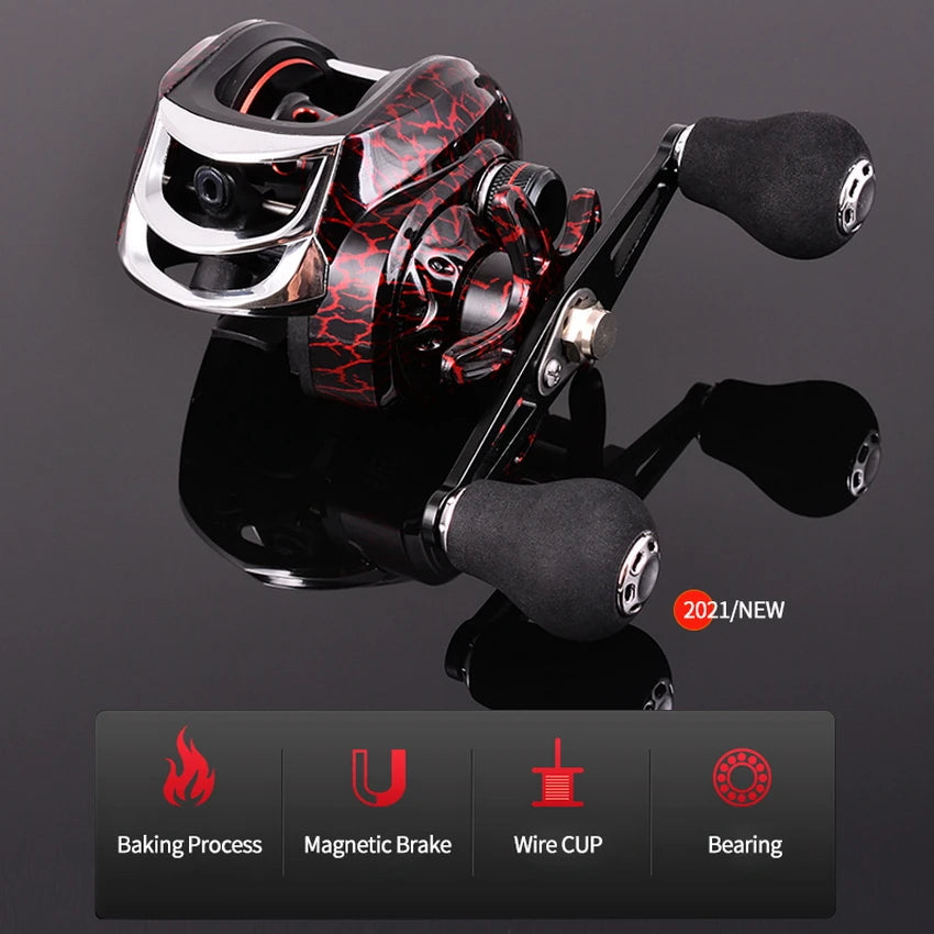 Baitcaster Reel | 7.2:1 High-Speed Gear Ratio | 8–10KG Max Drag | Lightweight Lure Casting Reel