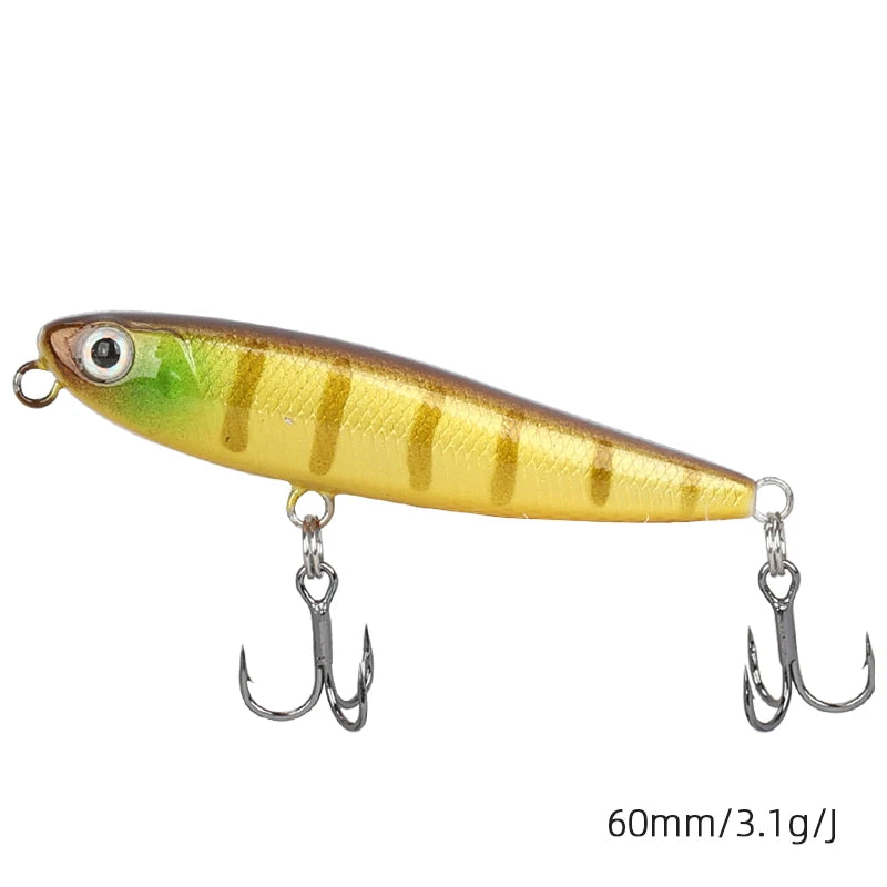 TSURINOYA DW64 Topwater Pencil Lure | 60mm 3.1g Floating Walk-the-Dog Hardbody
