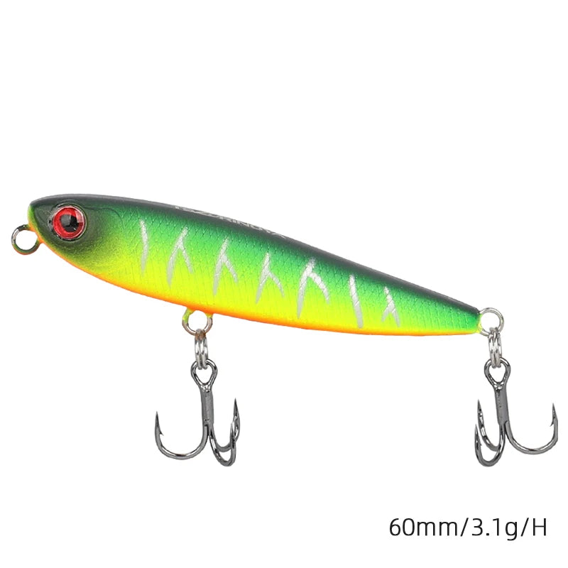 TSURINOYA DW64 Topwater Pencil Lure | 60mm 3.1g Floating Walk-the-Dog Hardbody