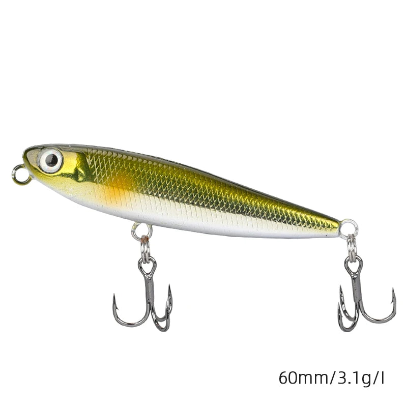 TSURINOYA DW64 Topwater Pencil Lure | 60mm 3.1g Floating Walk-the-Dog Hardbody