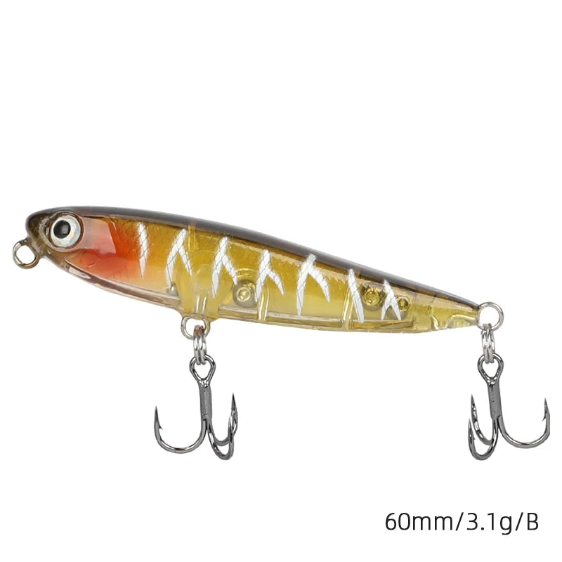 TSURINOYA DW64 Topwater Pencil Lure | 60mm 3.1g Floating Walk-the-Dog Hardbody