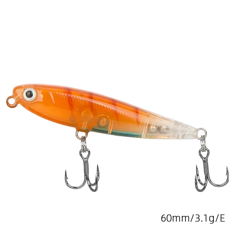 TSURINOYA DW64 Topwater Pencil Lure | 60mm 3.1g Floating Walk-the-Dog Hardbody