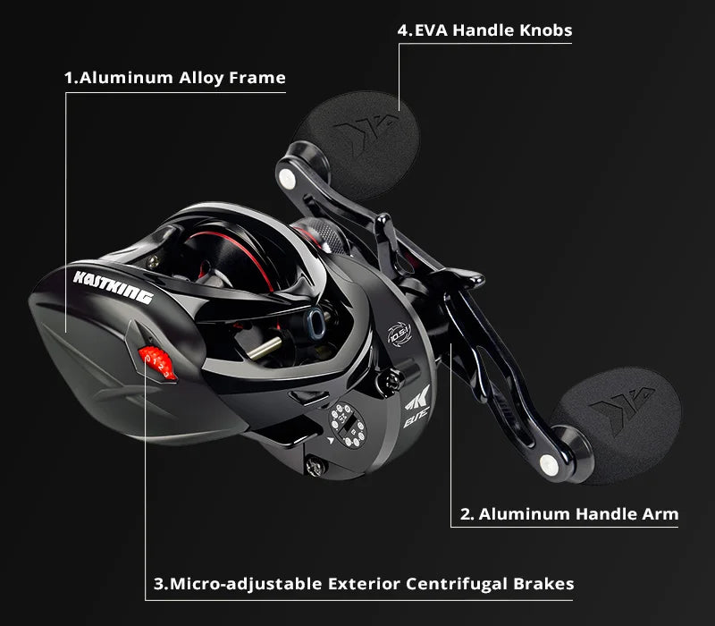 KastKing Speed Demon Elite Baitcasting Reel | 10.5:1 Gear Ratio | 10+1 Bearings | 8.1kg Drag