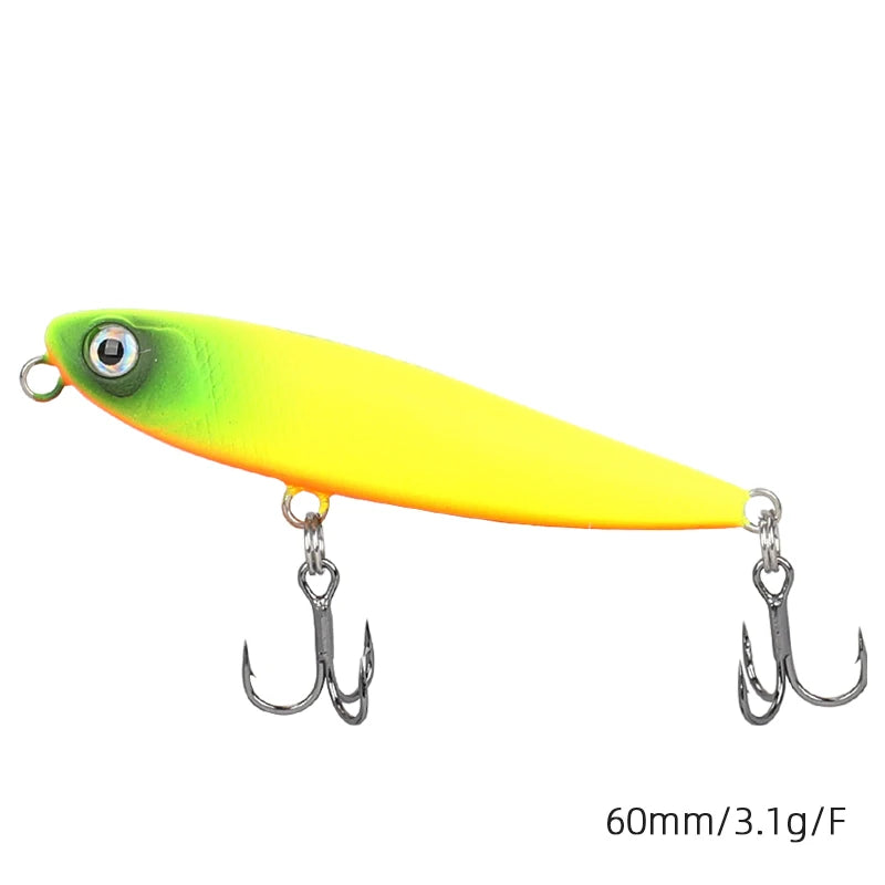 TSURINOYA DW64 Topwater Pencil Lure | 60mm 3.1g Floating Walk-the-Dog Hardbody