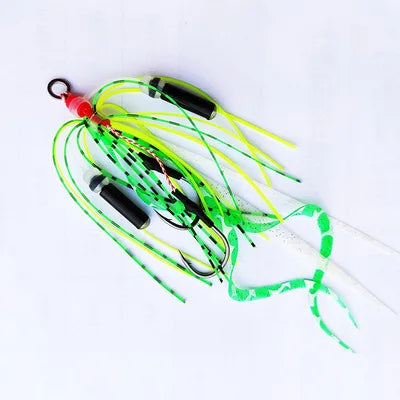 50-Piece Snapper Skirt Rig Pack – Size 13# Hooks, Saltwater Fishing Lure Skirts