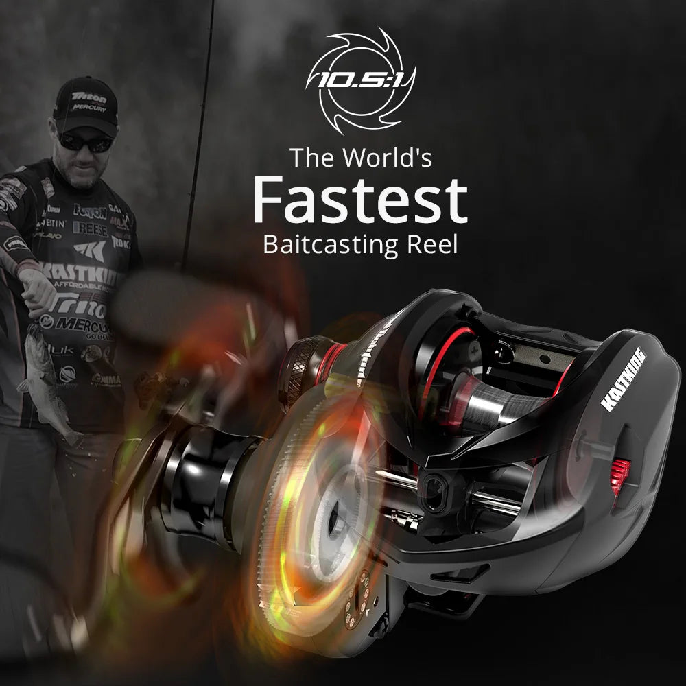 KastKing Speed Demon Elite Baitcasting Reel | 10.5:1 Gear Ratio | 10+1 Bearings | 8.1kg Drag