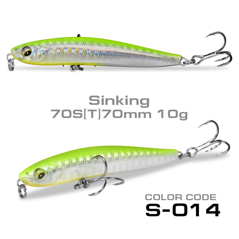 StrikeForce 70mm Stickbait Fishing Lure | 10g Sinking / 4.3g Floating Pencil Lure
