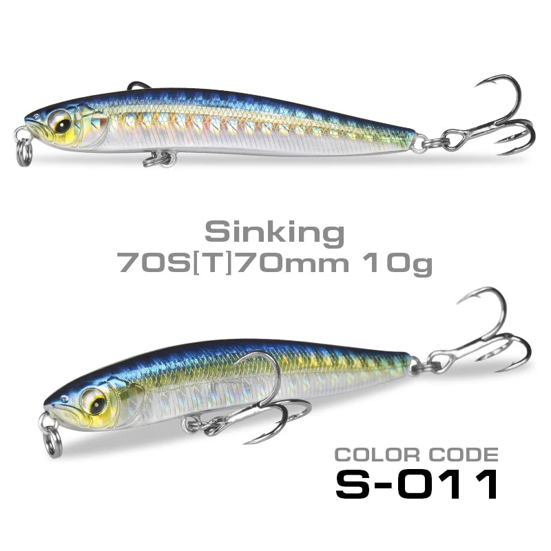 StrikeForce 70mm Stickbait Fishing Lure | 10g Sinking / 4.3g Floating Pencil Lure