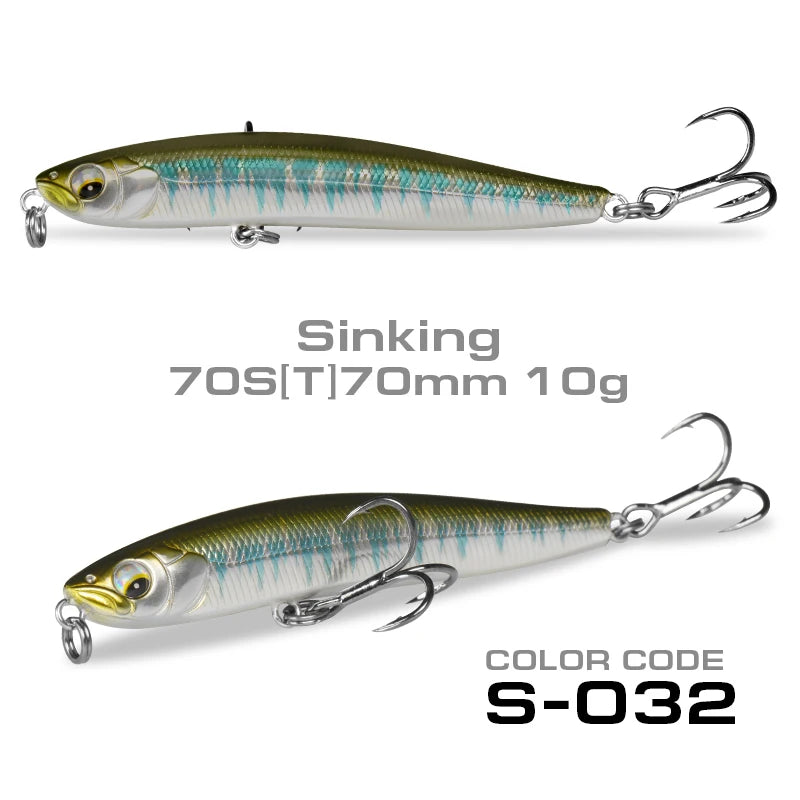 StrikeForce 70mm Stickbait Fishing Lure | 10g Sinking / 4.3g Floating Pencil Lure