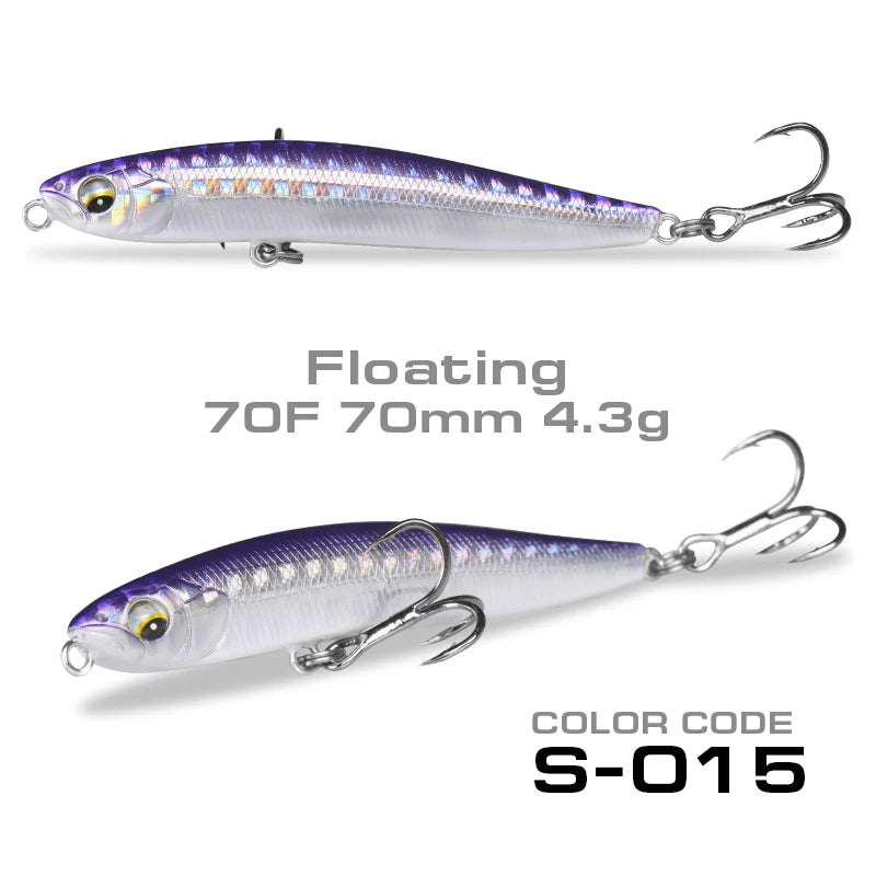 StrikeForce 70mm Stickbait Fishing Lure | 10g Sinking / 4.3g Floating Pencil Lure