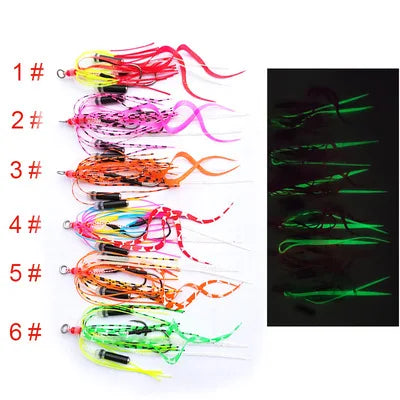 50-Piece Snapper Skirt Rig Pack – Size 13# Hooks, Saltwater Fishing Lure Skirts