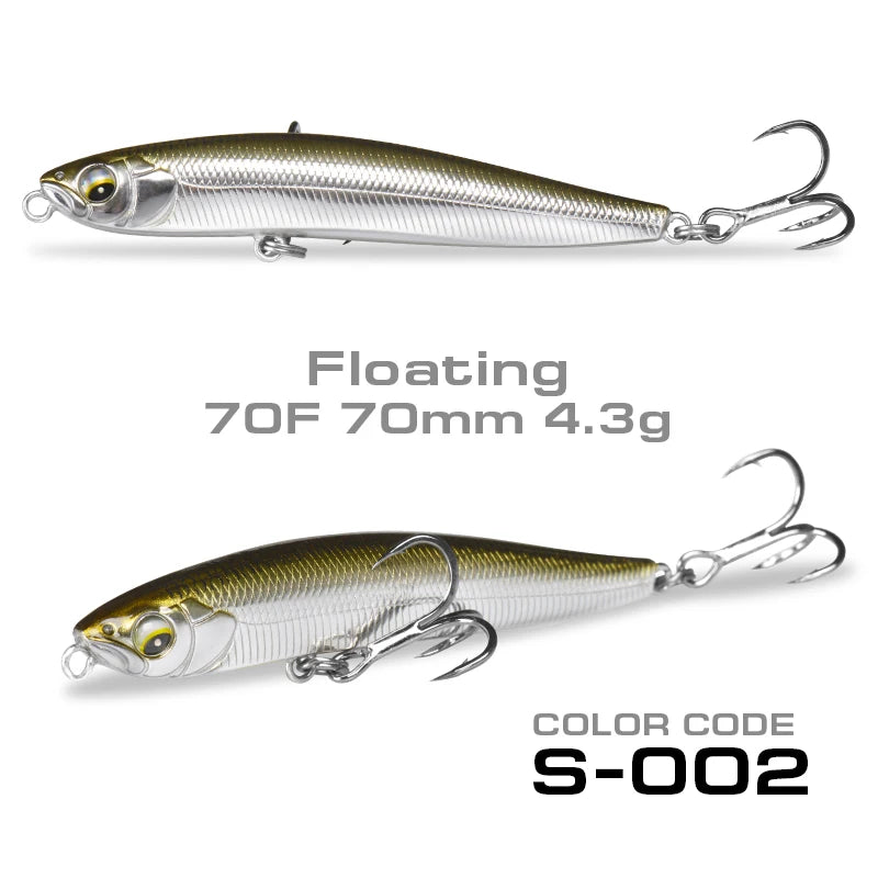 StrikeForce 70mm Stickbait Fishing Lure | 10g Sinking / 4.3g Floating Pencil Lure