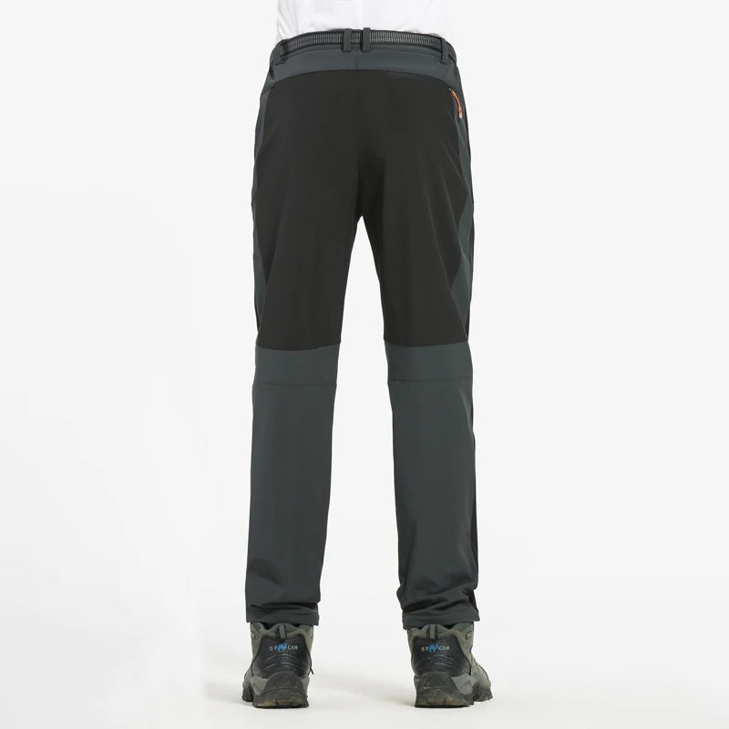 LNGXO Men’s Winter Softshell Hiking Pants | Fleece-Lined Waterproof & Windproof Outdoor Trousers