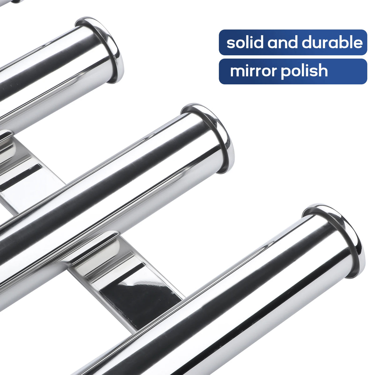 Stainless Steel Boat Fishing Rod Holder Rack | 3-Rod / 4-Rod Wall Mount