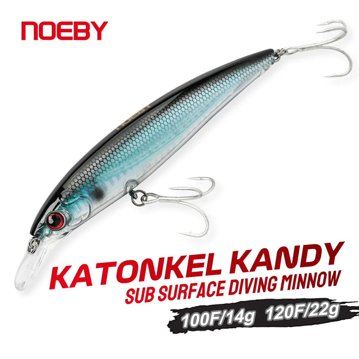 NOEBY Katonkel Kandy Sub-Surface Minnow | 100mm / 120mm Jerkbait Hardbody