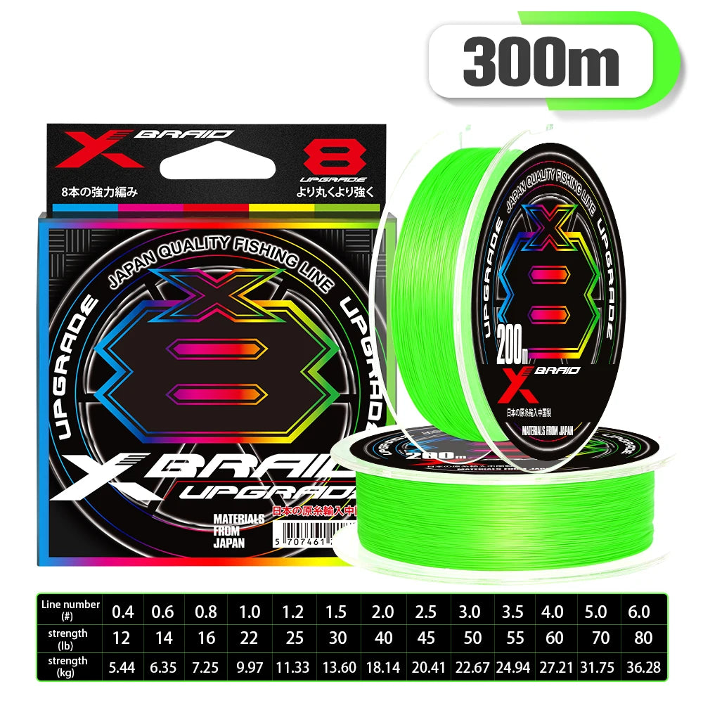 X-Braid Upgrade X8 Multicolour Braided Fishing Line | 8-Strand | 300m / 500m / 1000m