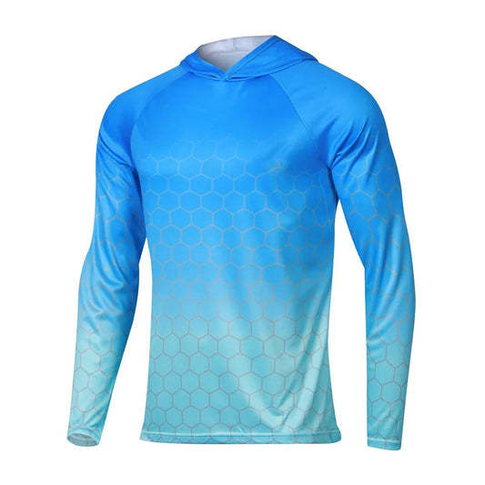 Men’s UPF50+ Fishing Hoodie | Long Sleeve Quick-Dry Breathable Fishing Shirt
