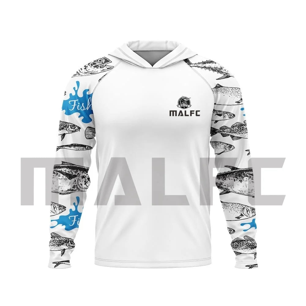 MALFC Men’s UPF50+ Fishing Hoodie | Long Sleeve Sun Protection Fishing Shirt