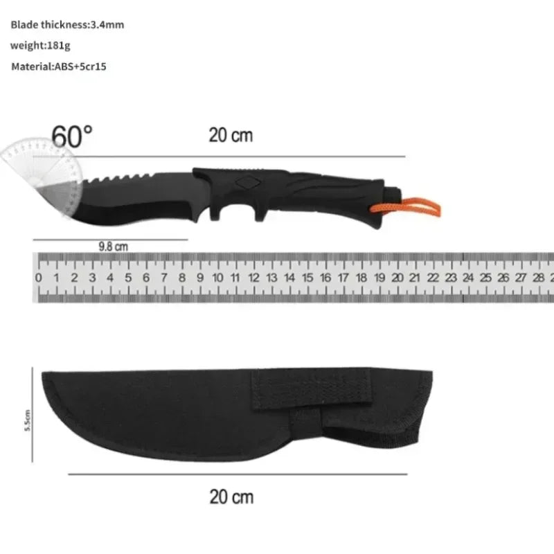 Fixed Blade Outdoor Knife | 5Cr15 Steel Blade | 20cm Overall Length