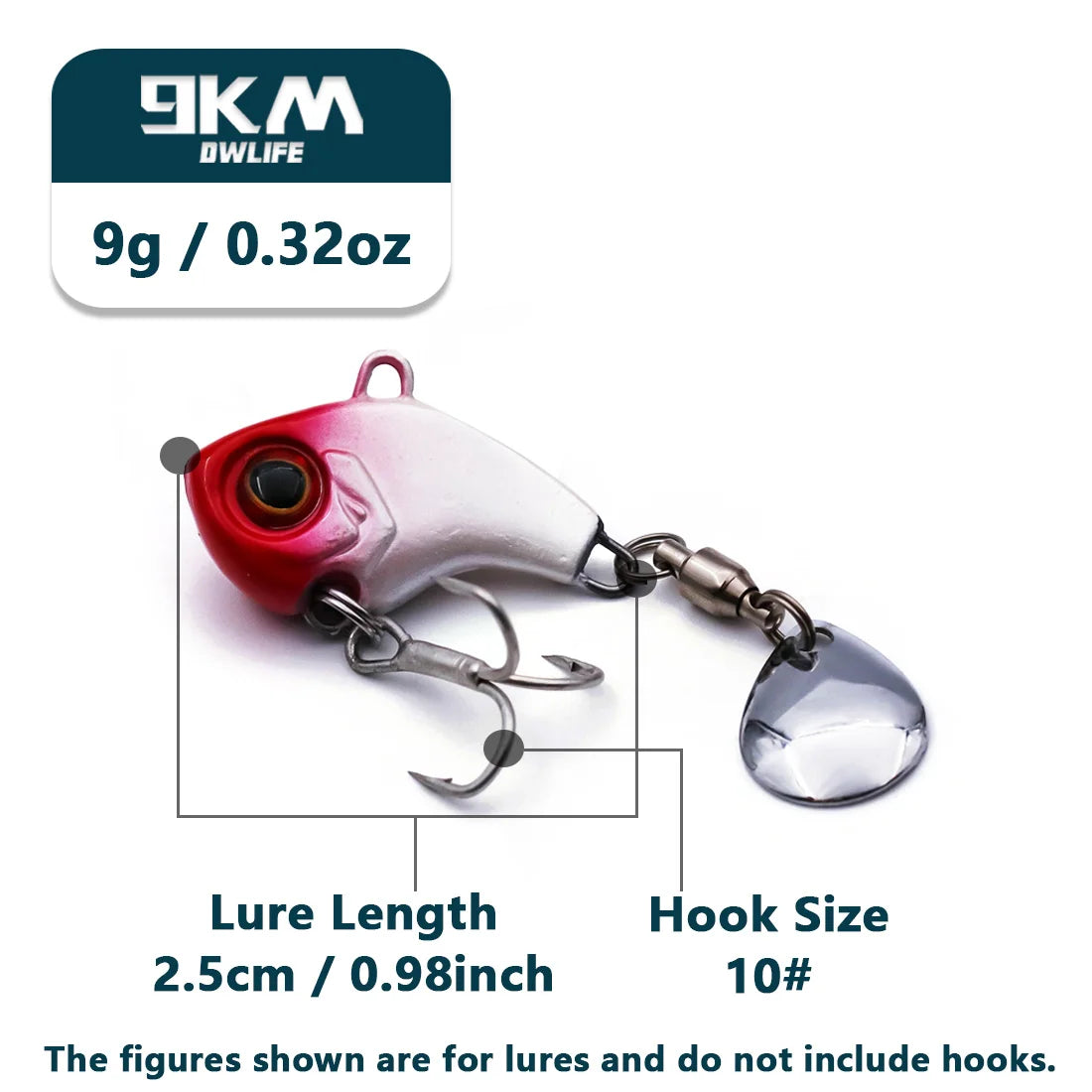 9KM DWLIFE Tail Spinner VIB Lure | 9g–16g Sinking Blade Bait | Long Casting Vibration Lure