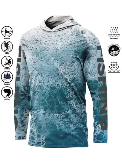 Men’s UPF50+ Fishing Hoodie | Quick-Dry Breathable Long Sleeve Fishing Shirt