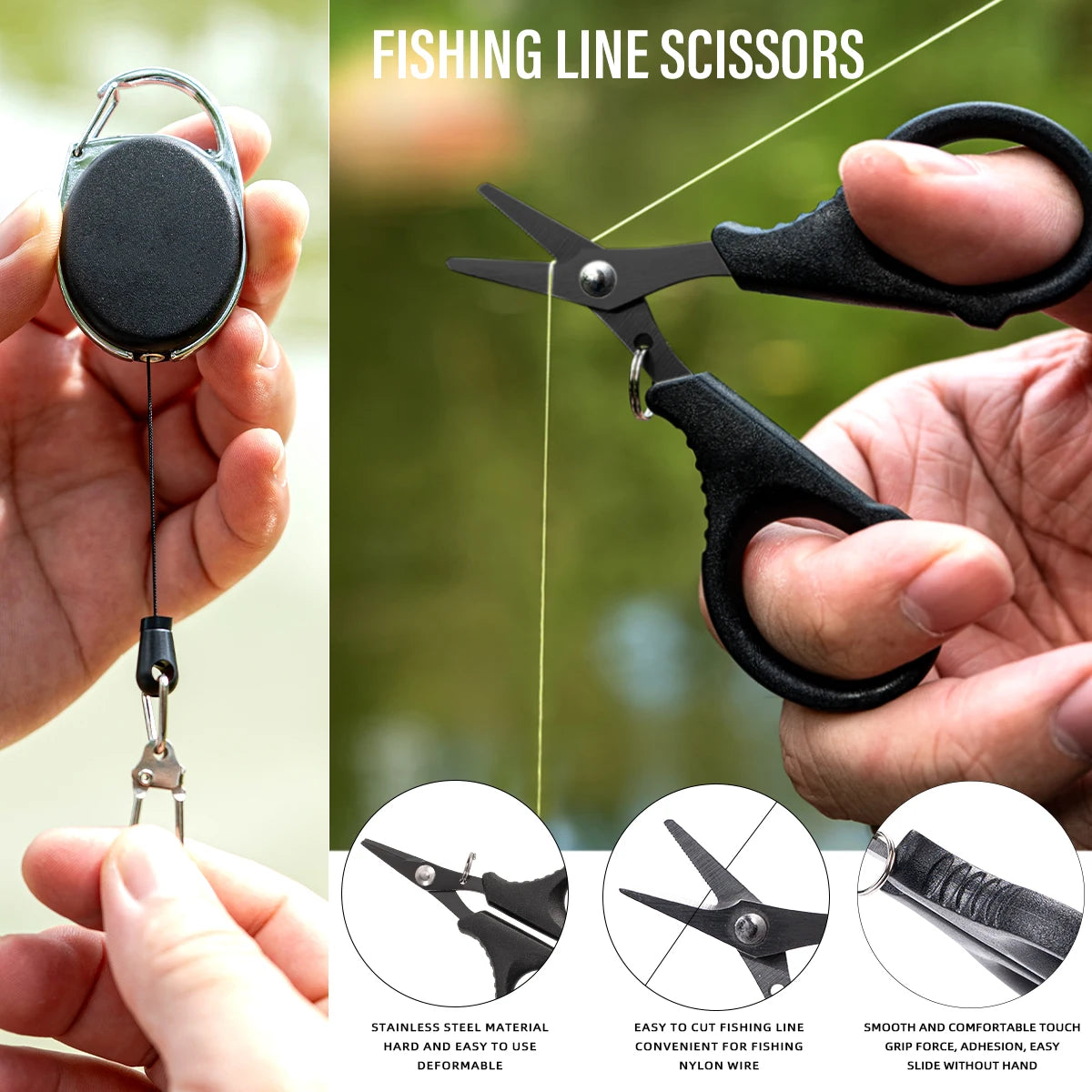 Complete Fishing Tool Kit | Fish Gripper, Fishing Scissors, Lip Gripper, Lanyard & Carry Pouch