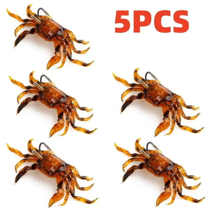 ALASICKA 3D Crab Soft Lure | 8cm / 10cm | Realistic Crab Bait | 5–10pcs Saltwater Soft Plastics