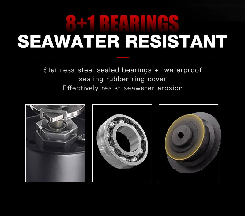 Seasir P-Series Prospec Carbon Fiber Spinning Reel – 9 Bearings, 6.2:1 Gear Ratio (2000 & 3000 Sizes)