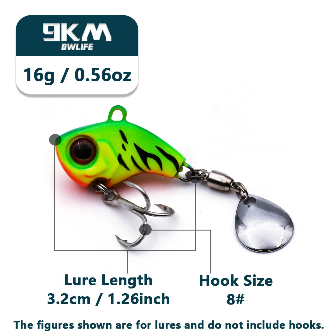 9KM DWLIFE Tail Spinner VIB Lure | 9g–16g Sinking Blade Bait | Long Casting Vibration Lure