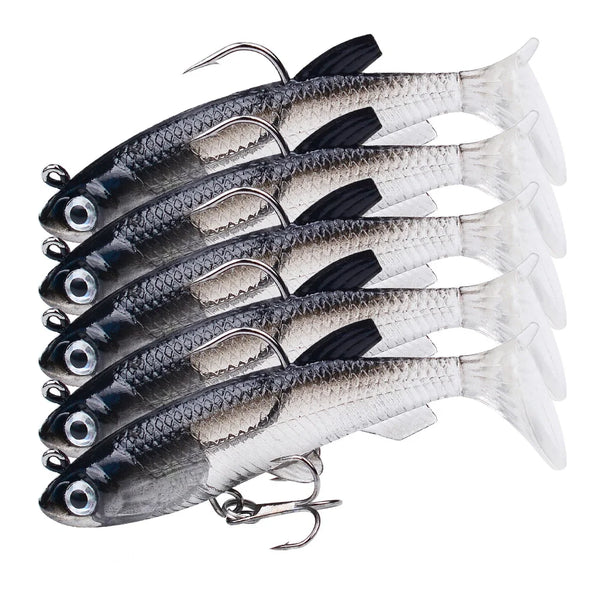 SANMO Curly Tail Soft Lure | 75mm / 85mm Sinking Swimbait | T-Tail Fishing Bait