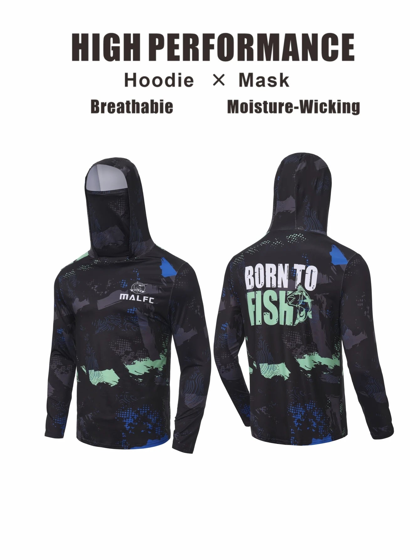 MALFC Hooded Fishing Shirt | UPF UV Protection | Long Sleeve Fishing Apparel