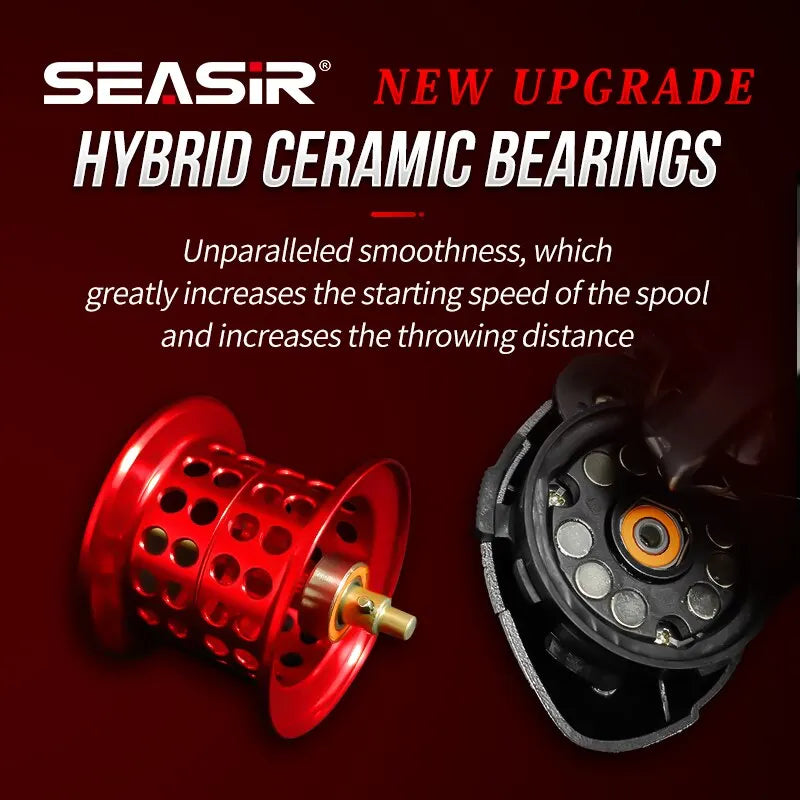 SEASIR Mansory Baitcasting Reel | 146g Ultralight Carbon | 7.3:1 HS | 11+1 Bearings | Dual Spool