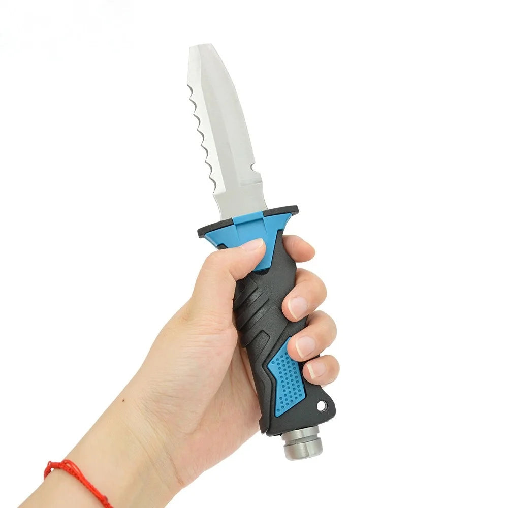 Dive Rescue Knife | Stainless Steel Fixed Blade | Leg Strap Mount