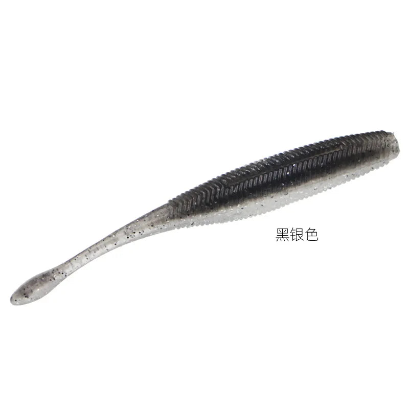 10pcs Stick Worm Soft Plastic Lures | 75mm / 90mm / 110mm Salted Straight Tail Soft Baits