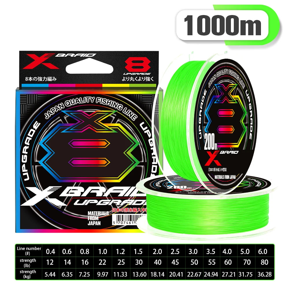 X-Braid Upgrade X8 Multicolour Braided Fishing Line | 8-Strand | 300m / 500m / 1000m