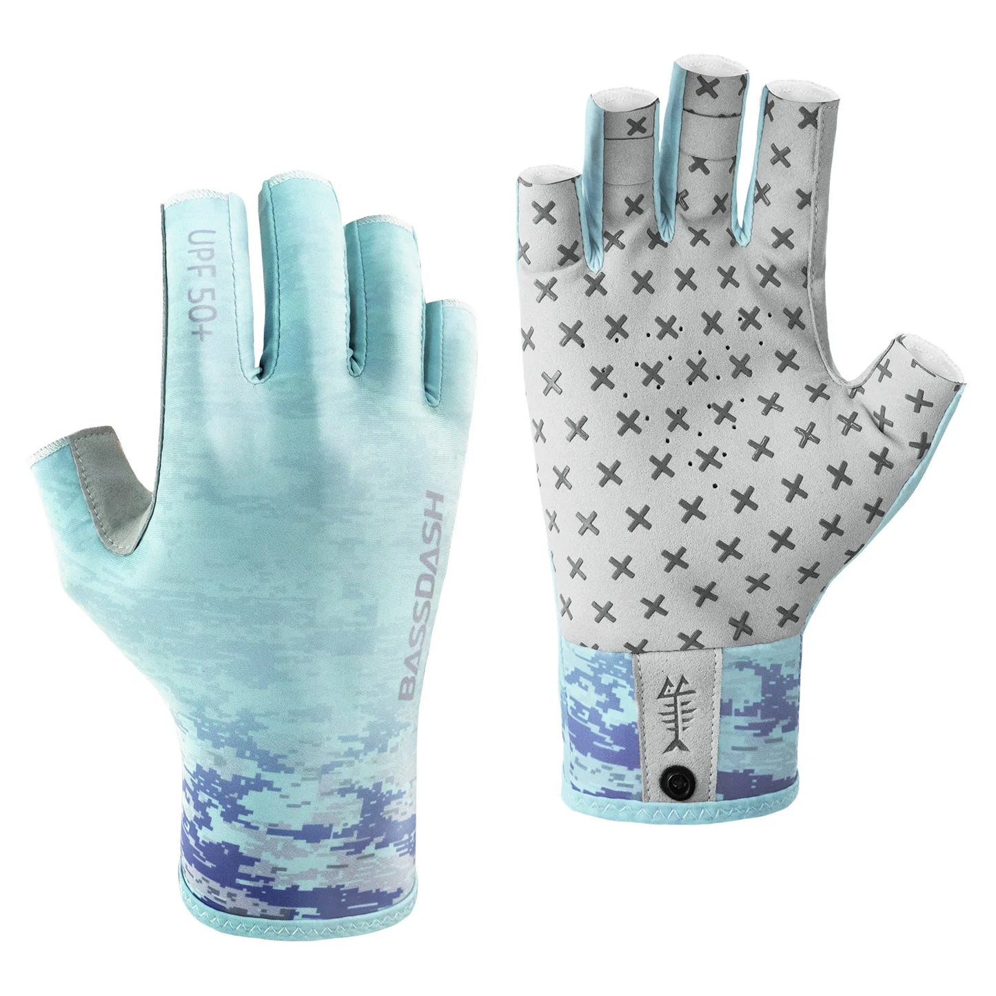 BASSDASH 3/4 Finger UPF 50+ Sun Gloves – Breathable & Anti-Slip
