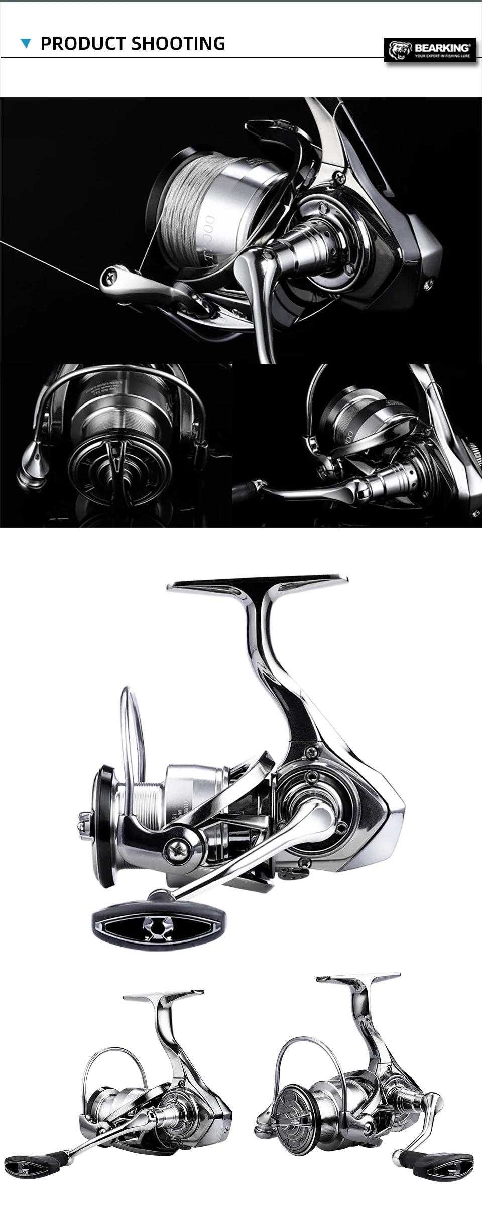 BEARKING LT Series Spinning Reel – 5.5:1 Gear Ratio, 15 kg Max Drag & Lightweight 206 g Design